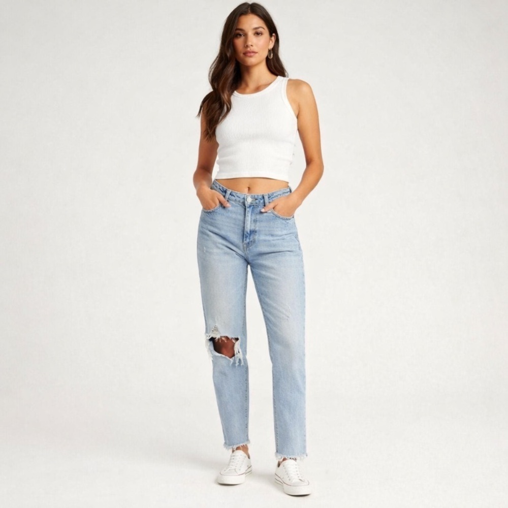 Abercrombie & Fitch Light Wash Curve Love The Skinny High Rise Jeans Size 34